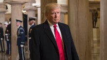 President-elect Donald Trump arrives for his inauguration ceremony at the Capitol on January 20, 2017 in Washington, DC.