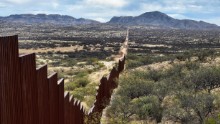 In Sasabe in Mexico's Sonora state, the border runs through a stretch of desolate terrain, where officials say hundreds of migrants try to cross daily.