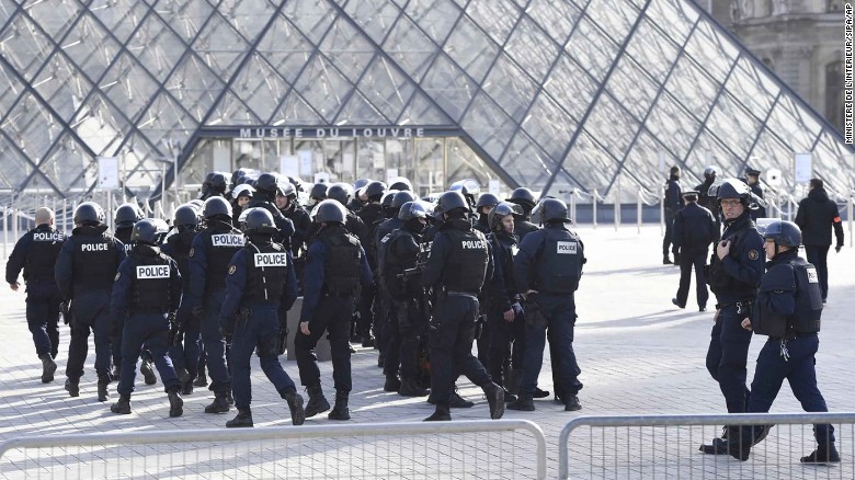 A large security operation was launched in Paris after the attack Friday morning.