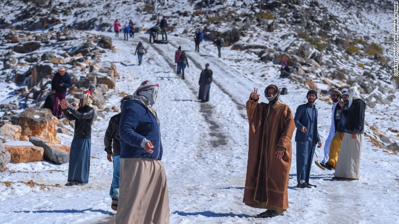 While the region Ras al-Khaimah has experienced snow three years in a row, the heavy fall at Jebel Jais mountain was unusual. 