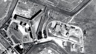 A satellite image of Syria&#39;s Saydnaya prison