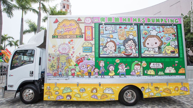 Ma Ma&#39;s Dumpling, one of 16 food trucks approved to sell on Hong Kong streets. 