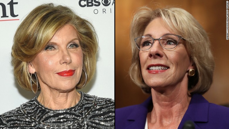 Christine Baranski and Betsy DeVos