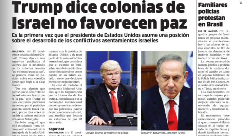 The Dominican Republic&#39;s El Nacional confused actor Alec Baldwin with his spoof target, President Donald Trump.