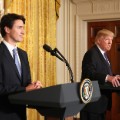 Trump defends ban, Trudeau has opposing view