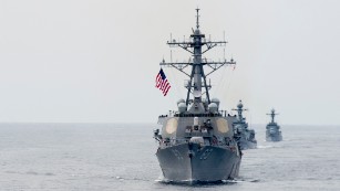 US destroyer sails close to disputed island in the South China Sea