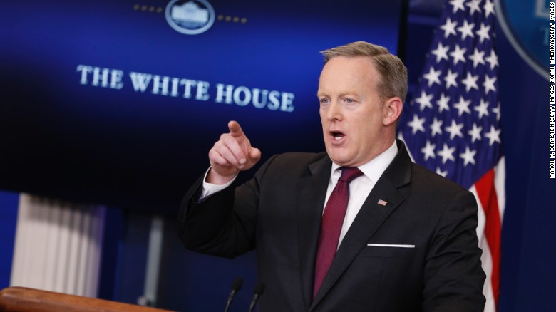 WASHINGTON, DC - FEBRUARY 23: White House Press Secretary Sean Spicer holds the daily briefing February 23, 2017 in at the White House in Washington, DC. Spicer addressed U.S. President Donald Trump&#39;s recent action on transgender bathroom in public schools. (Photo by Aaron P. Bernstein/Getty Images)