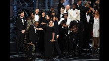 The cast and crew of "Moonlight" accept the best picture Oscar during <a href="http://www.cnn.com/2017/02/26/entertainment/oscars-2017/index.html" target="_blank">the Academy Awards</a> on Sunday, February 26. The winner was initially announced as "La La Land" by presenter Faye Dunaway, but moments later it was revealed that there was a mistake and "Moonlight" had actually won.