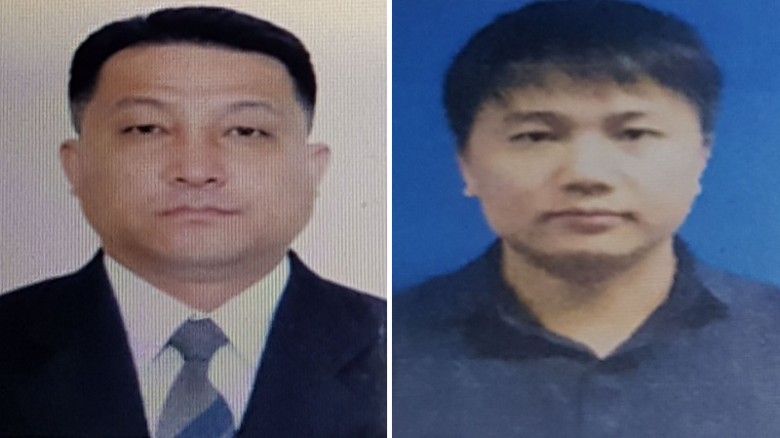 Hyon Kwang Song, left, is an embassy official, and Kim Uk Il works for North Korean airline Air Koryo.