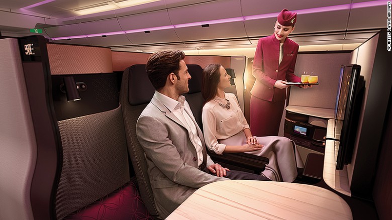 Qatar&#39;s new Business Class pods are built for sociability. 