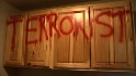 &#39;Get out&#39; spray-painted in refugee&#39;s home