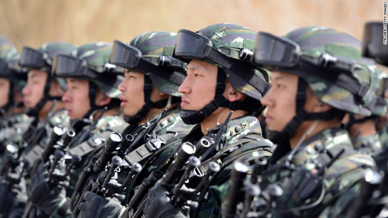 Chinese security forces in Xinjiang