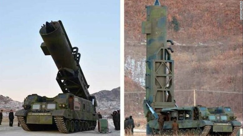 The missile launching system used to fire the Pukguksong-2 is shown in February in an image released by North Korean state media. A truck like this would make it easier to hide and quickly fire missiles, experts say.