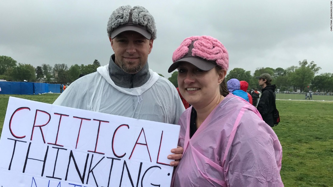 Brain hats send a message at March for Science