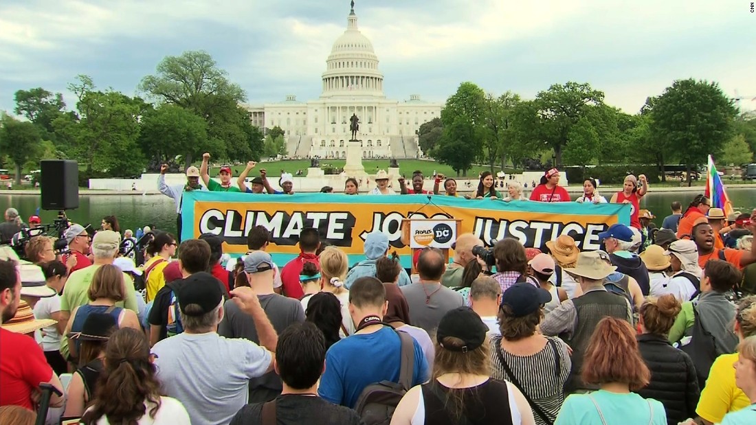 People's Climate March Protest takes on Trump policies and the heat