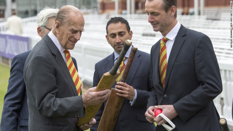 Britain&#39;s Prince Philip, Duke of Edinburgh, opens the new Warner Stand at Lord&#39;s cricket ground.