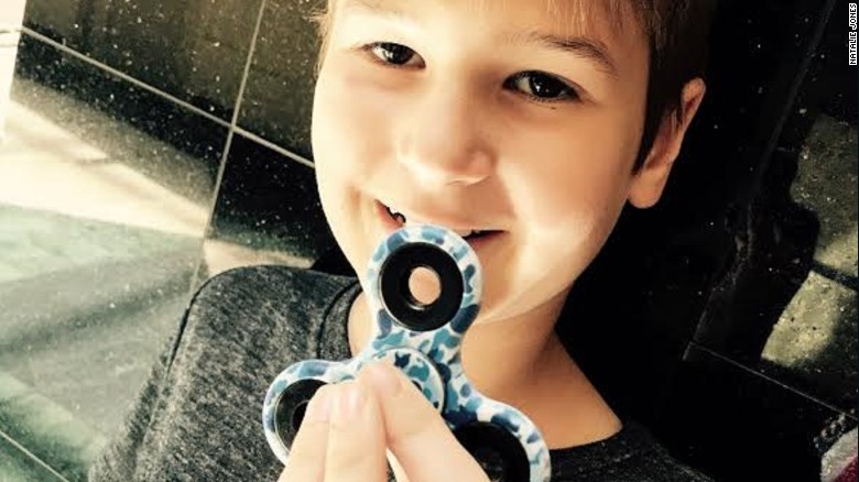Alex Shivers shows off his camo-printed spinner. 