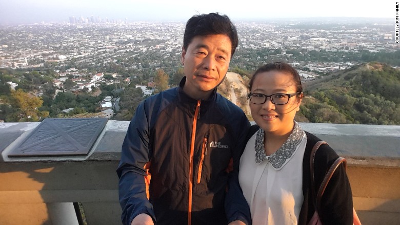 Kim Hak-song, left, and his wife, Kim Mi-ok, in a photo provided to CNN by the family.