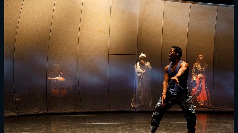  Qudus Onikeku's 'Right here Right now' is a live performance and dance film trilogy infused with indigenous and contemporary dance 