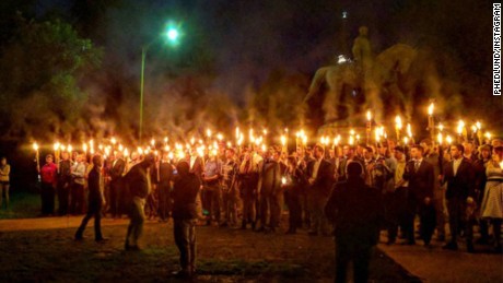 Torches brought to Confederate statue protest - CNN Video