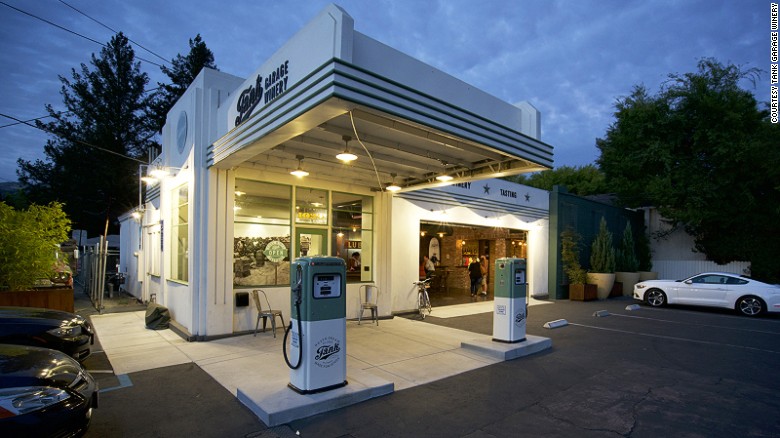<strong>Tank Garage Winery, Napa Valley, California: </strong>Tank Garage Winery is built inside an abandoned 1930s gas station. It's decorated with old gas pumps, vintage Indian motorbikes and countless auto-related relics.