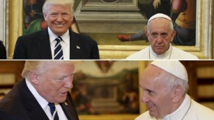 The tale of Donald Trump&#39;s visit with Pope Francis, in 2 pictures