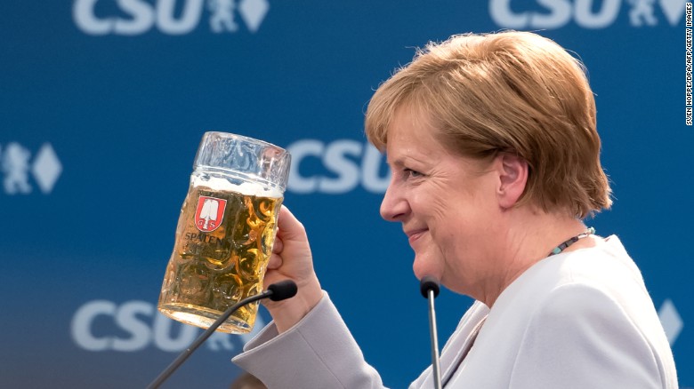 Merkel&#39;s address to supporters is being dubbed the &quot;beer tent speech&quot;.