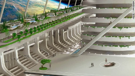 A rendering of a habitable platform, which Asgardia envisions sending its citizens to in future.