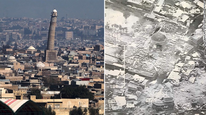 US, Iraq say ISIS blew up famous Mosul mosque