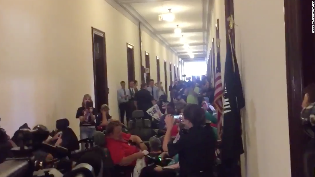 Dozens arrested after disability advocates protest at McConnell's office