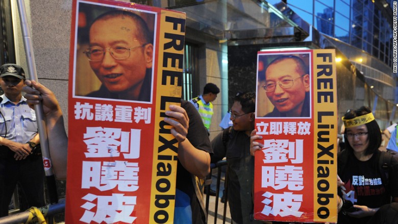 Liu Xiaobo has become an icon of the democracy movement in Hong Kong.