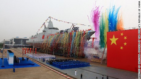 Huge new Chinese warship launches