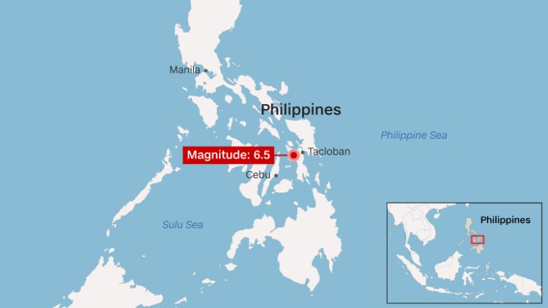 The quake struck just after 4 p.m. local time in the Philippines.