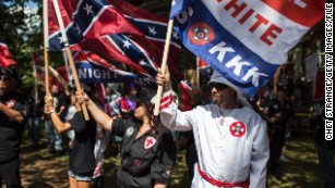 The Ku Klux Klan held a protest in Charlottesville against the removal of a Condeferate monument.