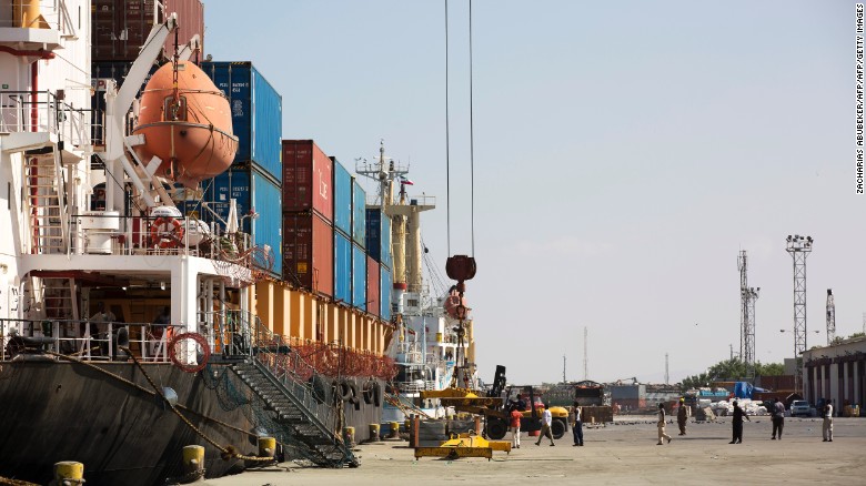 Loading a cargo ship in the Port of Berbera in Somaliland, which is about to receive a major overhaul.
