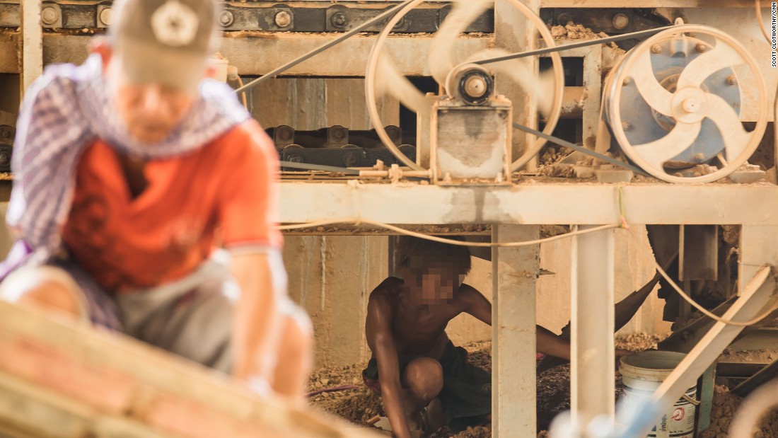 A child working at a brick kiln outside Phnom Penh.