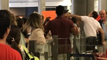 The passenger was punched by a member of ground staff at Nice airport on Saturday.