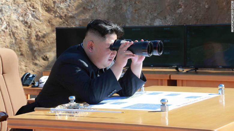 This picture taken and released on July 4, 2017 by North Korea&#39;s official Korean Central News Agency (KCNA) shows North Korean leader Kim Jong-Un inspecting the test-fire of intercontinental ballistic missile Hwasong-14 at an undisclosed location. North Korea declared on July 4 it had successfully tested its first intercontinental ballistic missile -- a watershed moment in its push to develop a nuclear weapon capable of hitting the mainland United States. / AFP PHOTO / KCNA VIA KNS / STR / South Korea OUT / REPUBLIC OF KOREA OUT ---EDITORS NOTE--- RESTRICTED TO EDITORIAL USE - MANDATORY CREDIT &quot;AFP PHOTO/KCNA VIA KNS&quot; - NO MARKETING NO ADVERTISING CAMPAIGNS - DISTRIBUTED AS A SERVICE TO CLIENTS THIS PICTURE WAS MADE AVAILABLE BY A THIRD PARTY. AFP CAN NOT INDEPENDENTLY VERIFY THE AUTHENTICITY, LOCATION, DATE AND CONTENT OF THIS IMAGE. THIS PHOTO IS DISTRIBUTED EXACTLY AS RECEIVED BY AFP. / (Photo credit should read STR/AFP/Getty Images)