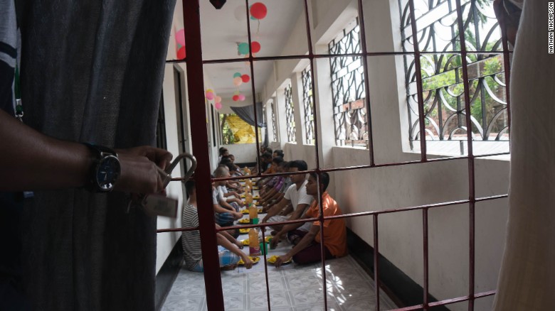 Clients at an addiction treatment centre in Bangladesh eat lunch together. They form a therapeutic community and help each other to stay clean. It&#39;s not a prison, but the doors are locked in case the craving for drugs becomes so unbearable that they try to escape.