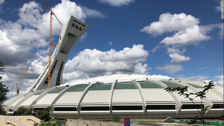 The stadium that brought together countries in the 1976 Olympics is now temporary housing for asylum seekers.