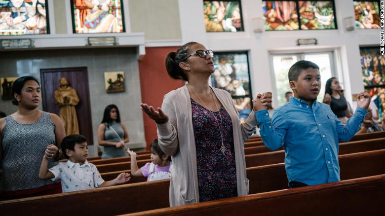 Local residents attend Sunday Mass on August 13 at Dulce Nombre de Maria Cathedral-Basilica in Hagatña, Guam. 