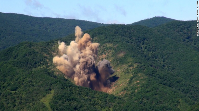 Anexplosion in northeastern South Korea after fighter jets drop MK 84 bombs as part of a live-fire drill Tuesday morning.