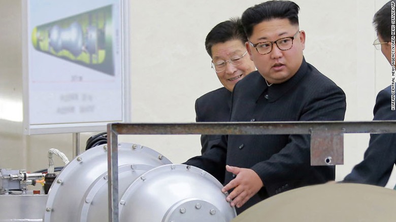 In this undated image distributed on Sunday, Sept. 3, 2017, by the North Korean government, shows North Korean leader Kim Jong Un at an undisclosed location.
