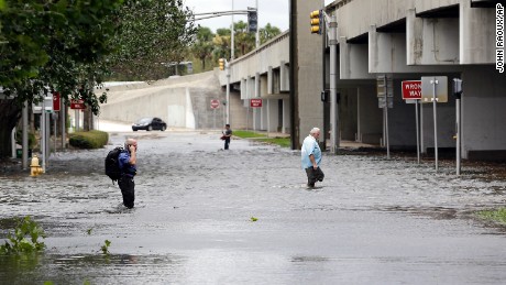 Record storm surge underway in Jacksonville