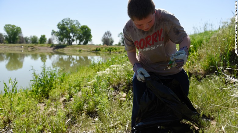 Wetland restoration being carried out in Denver, Colorado in 2016.