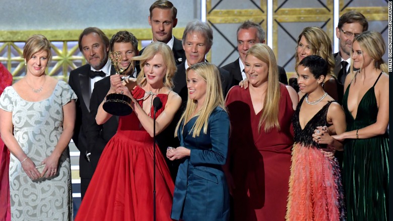 Cast and crew of  &#39;Big Little Lies&#39; accept the outstanding limited series Emmy.