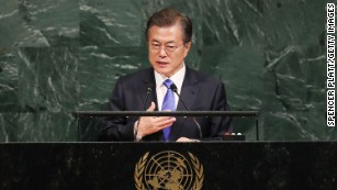 South Korea&#39;s Moon urges North to give up nuclear weapons