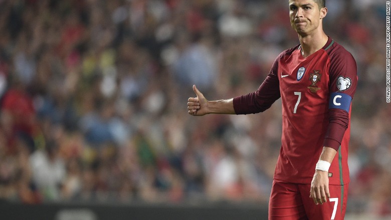 Cristiano Ronaldo reacts during Portugal&#39;s qualifier with Switzerland at the Luz Stadium in Lisbon.