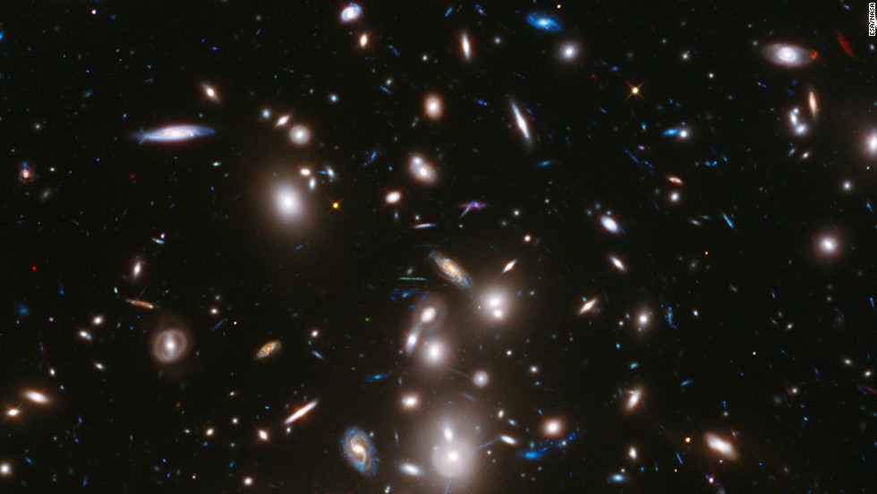 This long-exposure image from the Hubble Telescope is the &lt;a href=&quot;http://hubblesite.org/newscenter/archive/releases/2014/01/full/&quot; target=&quot;_blank&quot;&gt;deepest-ever picture taken of a cluster of galaxies. The cluster, &lt;/a&gt;called Abell 2744, contains several hundred galaxies as they looked 3.5 billion years ago; the more distant galaxies appear as they did more than 12 billion years ago, not long after the Big Bang. 