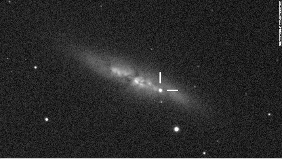 The M82 supernova, seen here, has been designated SN2014J because it is the 10th supernova detected in 2014. At 11.4 million light years from Earth, it is the closest Type Ia supernova recorded since systematic studies with telescopes began in the 1930s.